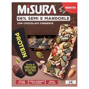 Misura Protein 56% Semi e Mandorle con Cioccolato Fondente 4 x 30 g