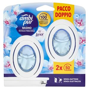 Ambi Pur Bagno Profumatore per Ambienti Elimina e Previene gli Odori, Risveglio Primaverile 2x7,5 ml