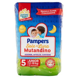 Pampers Sole E Luna Mutandino 5 Junior 14 Pz