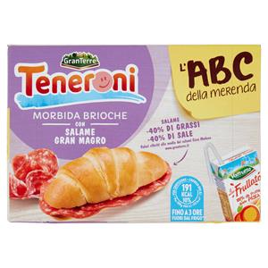 Teneroni L'abc Della Merenda Morbida Brioche Con Salame Gran Magro 170 G