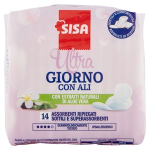 Sisa Ultra Giorno Con Ali Assorbenti Ripiegati Sottili E Superassorbenti 14 Pz