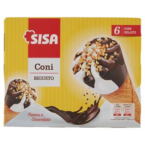 Sisa Cono Panna E Cioccolato 6 X 75 G