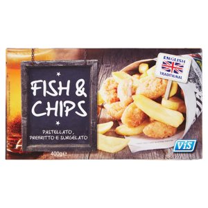 Vis Fish & Chips Pastellato, Prefritto E Surgelato 400 G