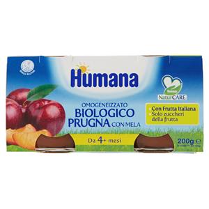 Humana Naturcare Omogeneizzato Biologico Prugna Con Mela 2 X 100 G