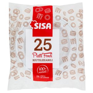 Sisa Piatti Fondi Riutilizzabili 25 Pz