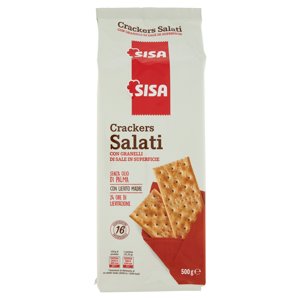 Sisa Crackers Con Granelli Di Sale In Superficie 500 G