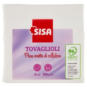 Sisa Tovaglioli Bianchi 2 Veli 100 Pz