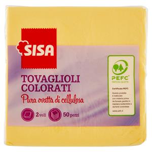 Sisa Tovaglioli Colorati 2 Veli 50 Pz