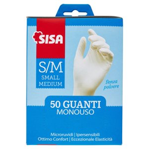 Sisa Guanti Monouso S/m Small Medium 50 Pz