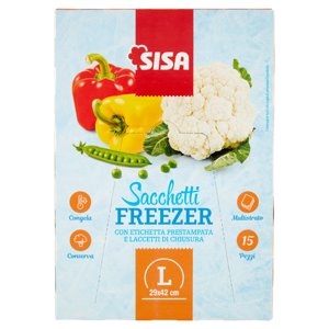 Sisa Sacchetti Freezer L 29x42 Cm 15 Pz