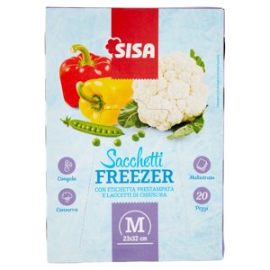 Sisa Sacchetti Freezer M 23x32 Cm 20 Pz