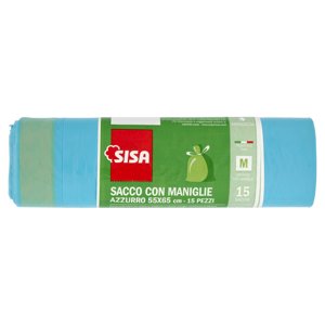 Sisa Sacco Con Maniglie Azzurro 55x65 Cm 15 Pz