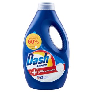 Dash Power Detersivo Liquido Lavatrice, Azione Extra-igienizzante, 18 Lavaggi 900 Ml