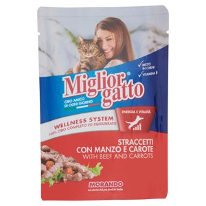 Migliorgatto Straccetti Con Manzo E Carote 100 G