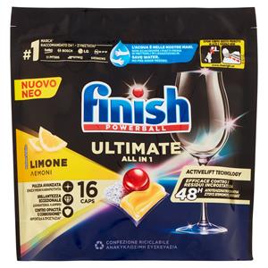 Finish Ultimate Limone Pastiglie Lavastoviglie 16 Lavaggi 206,4 G