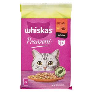 Whiskas Pranzetti Con Manzo, Con Pollo E Piselli In Salsa 6 X 50 G