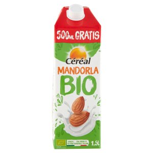 Céréal, Bevanda Vegetale Bio, Gusto Mandorla, Senza Glutine Senza Lattosio - Mandorle Italiane- 1,5l