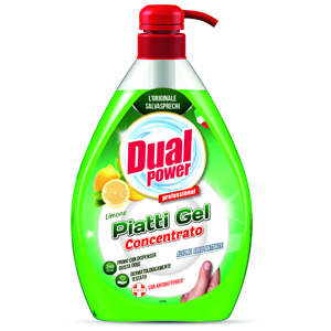 Detergente Piatti Gel Lemon Conc. Dual Power 1 Lt