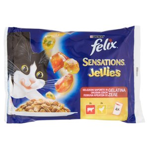 Felix Sensations Jellies Selezioni Deliziose In Gelatina (manzo/pomodoro & Pollo/carote) 4 X 85 G