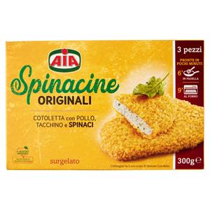 Aia Spinacine Originali Cotoletta Con Pollo, Tacchino E Spinaci Surgelate 300 G