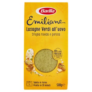 Barilla Emiliane Lasagne Verdi Pasta All'uovo 500 G