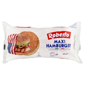 Roberto Maxi Hamburger Con Semi Di Sesamo 4 Panini 300 G