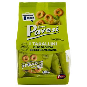 Gran Pavesi Snack Tarallini Olio Di Oliva Ed Extra Vergine, Senza Olio Di Palma, 8 Pacchetti 256g