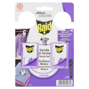 Raid Anti Tarme Gel Vestiti, Per Capi Piacevolmente Profumati, Fragranza Alla Lavanda, 2 X 3g