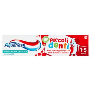 Aquafresh Dentifricio Piccoli Denti Per Bambini 1-5 Anni Con Fluoro Gusto Menta 50 Ml