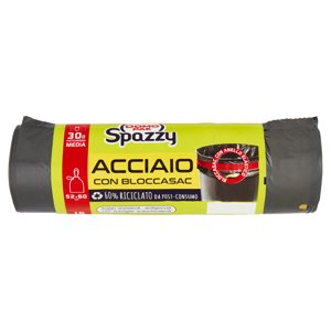 Domopak Spazzy Acciaio Con Bloccasac 30lt 52x60cm 15 Pz