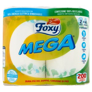 Foxy Mega Carta Cucina 2 Maxi Rotoli 2 Veli Decorati