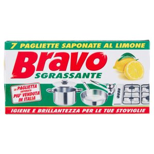 Bravo Sgrassante 7 Pagliette Saponate Al Limone Per Stoviglie