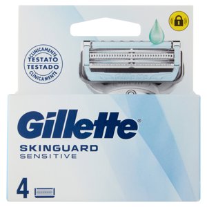 Gillette Skinguard Sensitive Lamette Di Ricambio Per Rasoio Da Uomo, 4 Ricariche