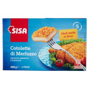 Sisa Cotolette Di Merluzzo Impanate, Prefritte E Surgelate 400 G