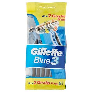 Gillette Rasoio Uomo Blue3 Smooth Usa E Getta A 3 Lame, Confezione Da 4 Rasoi+2 Gratis = 6 Rasoi