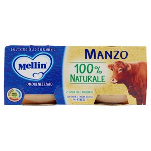 Mellin Manzo 100% Naturale Omogeneizzato 2 X 80 G