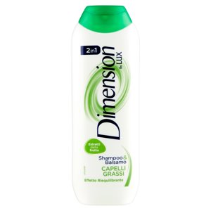 Dimension By Lux Shampoo & Balsamo 2in1 Con Estratti Attivi Della Frutta Capelli Grassi 250 Ml