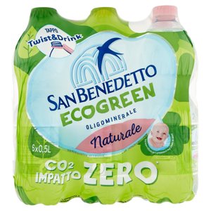 San Benedetto Acqua Naturale Fonte Del Pollino Ecogreen 6 X 0,5 L