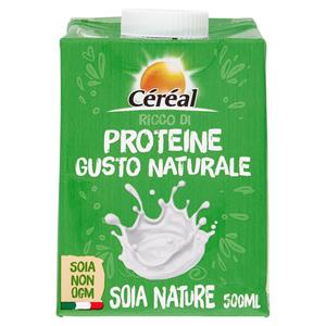 Céréal Bevanda Di Soia Nature Non Ogm, Ricco Di Proteine, 2% Di Grassi, Senza Glutine - 500ml