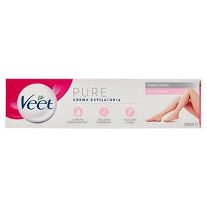 Veet Pure Crema Depilatoria Silk E Fresh Technology Pelli Normali, 200ml