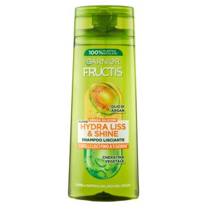 Garnier Fructis Shampoo Hydra Liss & Shine, Shampoo Lisciante, 250 Ml