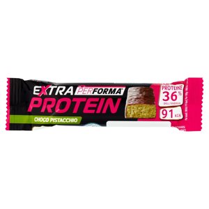 Performa Extra Protein Choco Pistacchio, Barretta Proteica, 91 Kcal Per Barretta Monoporzione Da 27g