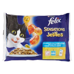 Felix Sensations Jellies Selezioni Con Pesci In Gelatina (salmone & Trota) 4 X 85 G