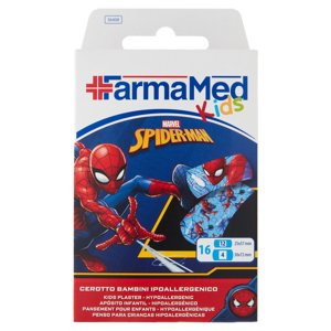 Farmamed Kids Marvel Spiderman Cerotto Bambini Ipoallergenico 16 Pz