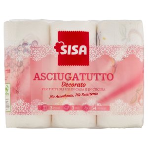 Sisa Asciugatutto Decorato 3 Pz