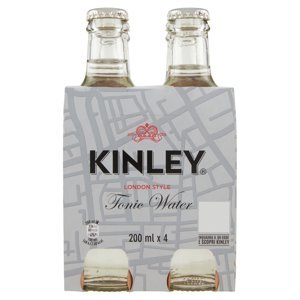 Kinley Tonic Water, Acqua Tonica 200ml X 4 (vetro)