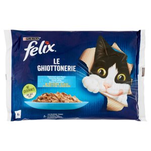 Purina Felix Le Ghiottonerie Cibo Umido per Gatti con Salmone e Tonno 4x85 g