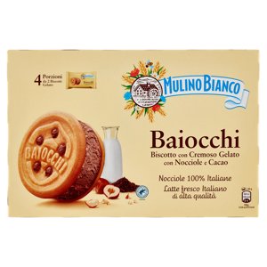 Mulino Bianco Baiocchi Biscotto Con Cremoso Gelato Con Nocciole E Cacao 8 X 40 G