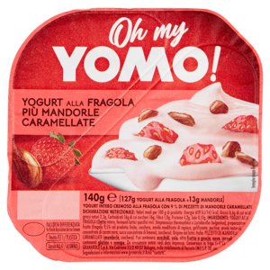 Oh My Yomo! Yogurt Alla Fragola Più Mandorle Caramellate 140 G