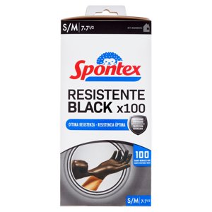 Spontex Guanti Usa&getta Resistente Black X100 Taglia P/m